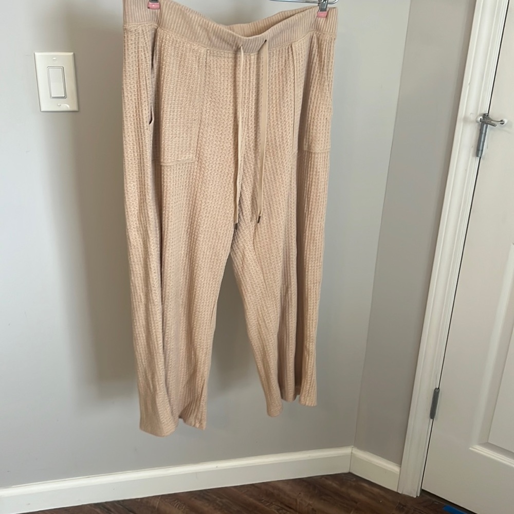 JCrew crop waffle knit lounge pants
